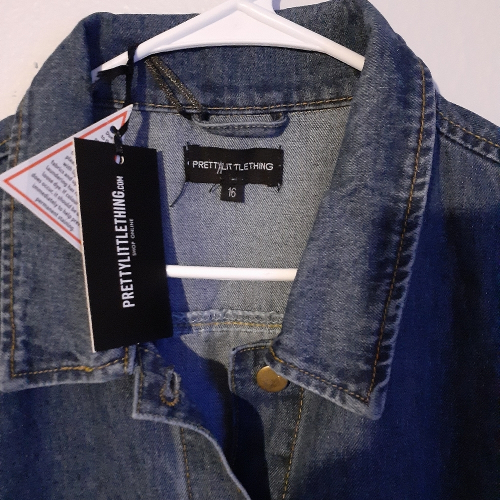 Pretty little thing US size 16 blue jean dress/top
